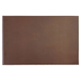 Brown 17 x 12 Leatherette Square Corner Placemat w/ White Stitching